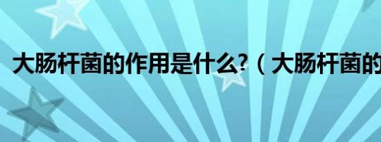 大肠杆菌的作用是什么?（大肠杆菌的作用）