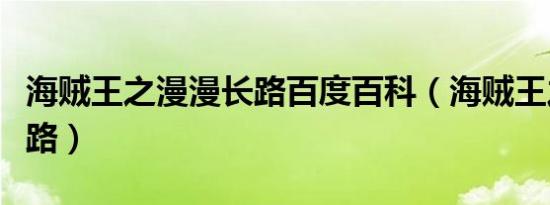 海贼王之漫漫长路百度百科（海贼王之漫漫长路）