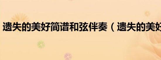 遗失的美好简谱和弦伴奏（遗失的美好简谱）
