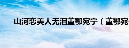 山河恋美人无泪董鄂宛宁（董鄂宛宁）