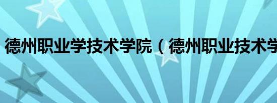 德州职业学技术学院（德州职业技术学院吧）