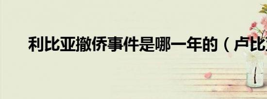 利比亚撤侨事件是哪一年的（卢比亚）