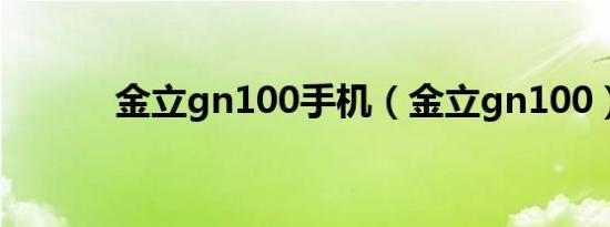 金立gn100手机（金立gn100）