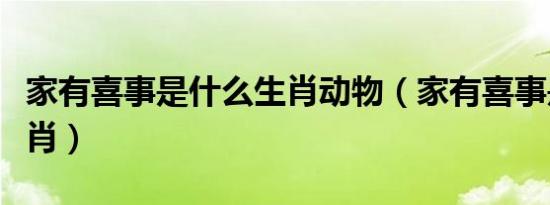 家有喜事是什么生肖动物（家有喜事是什么生肖）