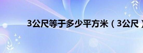 3公尺等于多少平方米（3公尺）