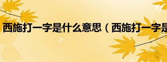 西施打一字是什么意思（西施打一字是什么）
