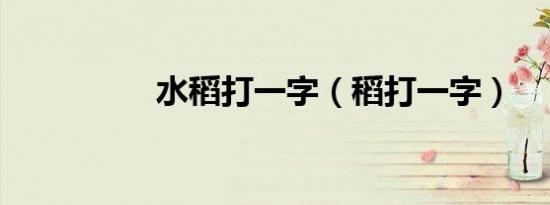 水稻打一字（稻打一字）