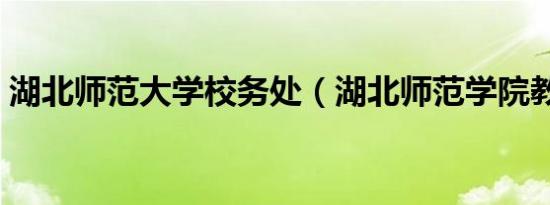 湖北师范大学校务处（湖北师范学院教务处）