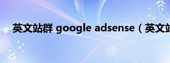 英文站群 google adsense（英文站群）