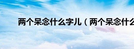 两个呆念什么字儿（两个呆念什么）