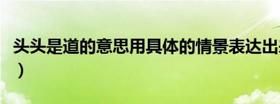 头头是道的意思用具体的情景表达出来（头头）