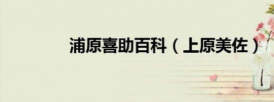 浦原喜助百科（上原美佐）