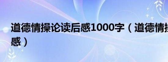 道德情操论读后感1000字（道德情操论读后感）
