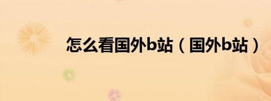 怎么看国外b站（国外b站）