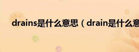 drains是什么意思（drain是什么意思）