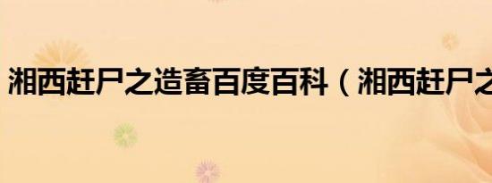 湘西赶尸之造畜百度百科（湘西赶尸之造畜）