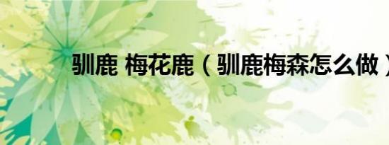 驯鹿 梅花鹿（驯鹿梅森怎么做）
