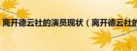 离开德云社的演员现状（离开德云社的演员）