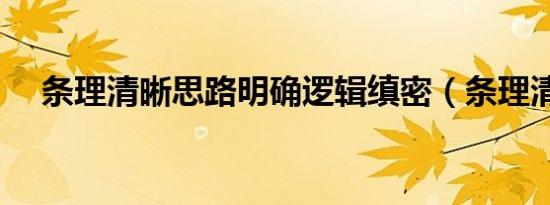 条理清晰思路明确逻辑缜密（条理清晰）