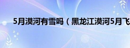 5月漠河有雪吗（黑龙江漠河5月飞雪）