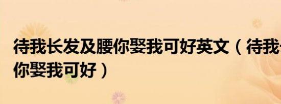 待我长发及腰你娶我可好英文（待我长发及腰你娶我可好）