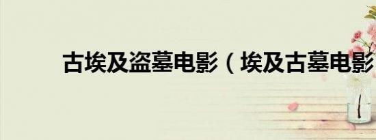 古埃及盗墓电影（埃及古墓电影）
