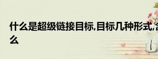 什么是超级链接目标,目标几种形式,含义是什么