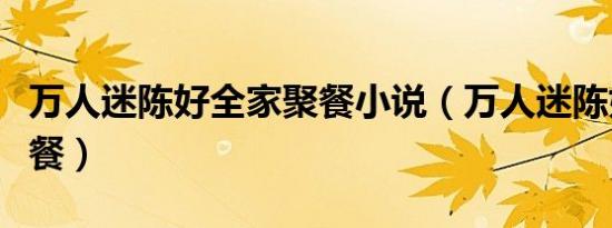 万人迷陈好全家聚餐小说（万人迷陈好全家聚餐）