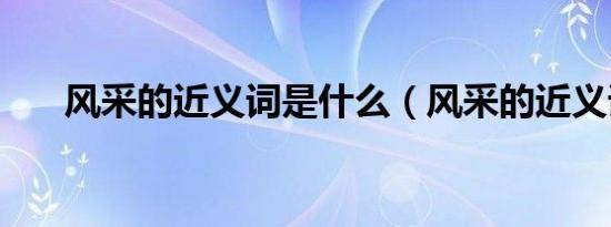 风采的近义词是什么（风采的近义词）