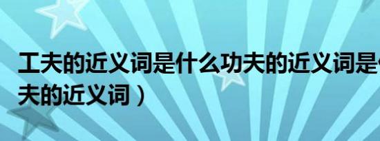 工夫的近义词是什么功夫的近义词是什么（工夫的近义词）