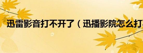 迅雷影音打不开了（迅播影院怎么打不开）