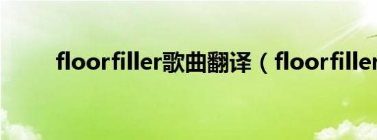 floorfiller歌曲翻译（floorfiller）