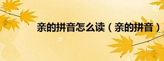 亲的拼音怎么读（亲的拼音）