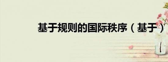 基于规则的国际秩序（基于）