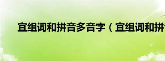 宜组词和拼音多音字（宜组词和拼音）