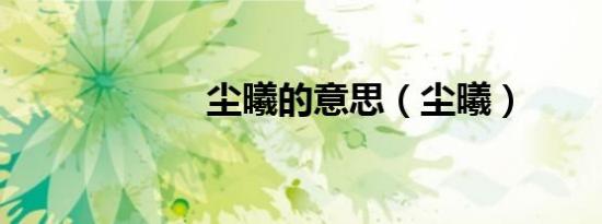 尘曦的意思（尘曦）