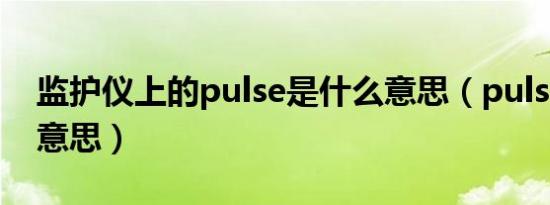 监护仪上的pulse是什么意思（pulse是什么意思）