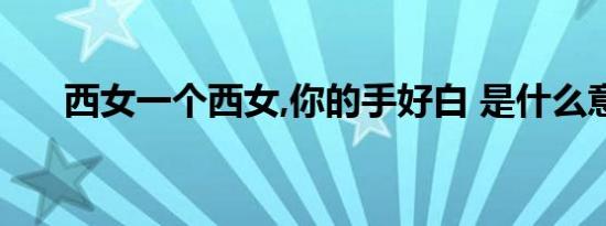 西女一个西女,你的手好白 是什么意思