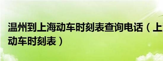 温州到上海动车时刻表查询电话（上海到温州动车时刻表）