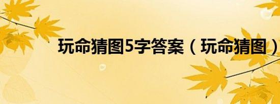 玩命猜图5字答案（玩命猜图）