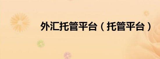 外汇托管平台（托管平台）