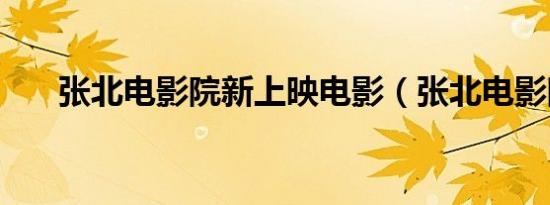 张北电影院新上映电影（张北电影院）