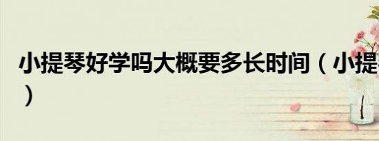 小提琴好学吗大概要多长时间（小提琴好学吗）