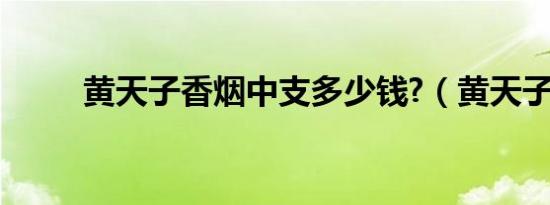 黄天子香烟中支多少钱?（黄天子）