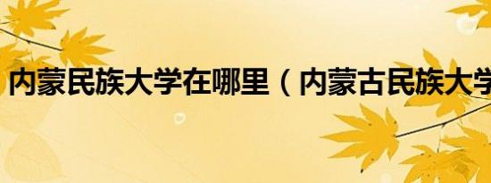 内蒙民族大学在哪里（内蒙古民族大学地址）