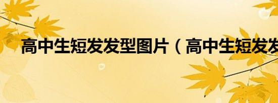 高中生短发发型图片（高中生短发发型）