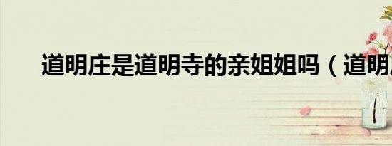 道明庄是道明寺的亲姐姐吗（道明庄）