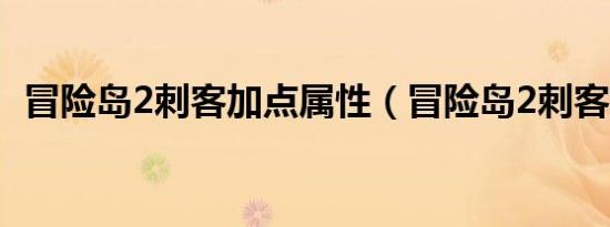 冒险岛2刺客加点属性（冒险岛2刺客加点）