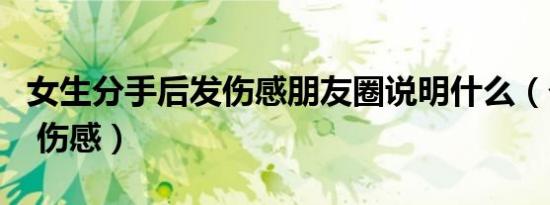 女生分手后发伤感朋友圈说明什么（个人说明 伤感）