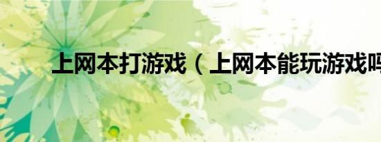 上网本打游戏（上网本能玩游戏吗）